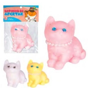 Gatinho De Apertar C/bolinhas 7cm Cx:00144