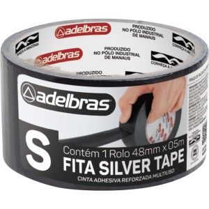 Fita De Alta Resistencia Silver Tape Preta 48mmx5m