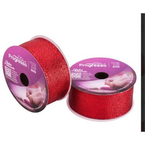 Fita Aramada Natal 38mmx10m Metalizado Vermelho-127754-62531