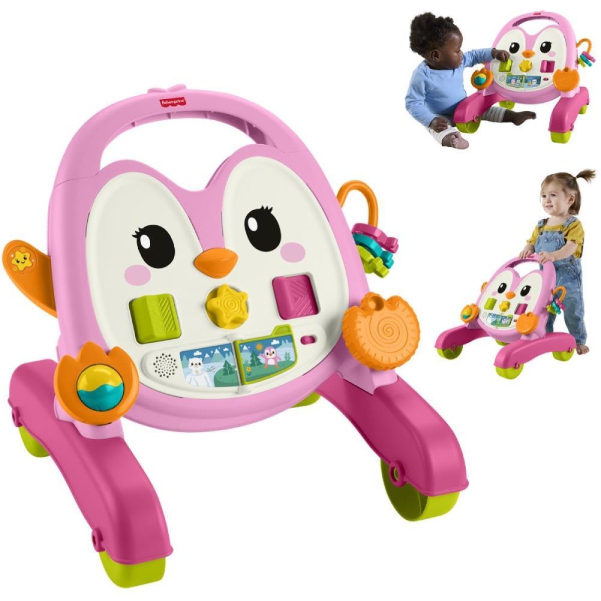 Fisher-price Infant Andador Musical Pinguim Rosa