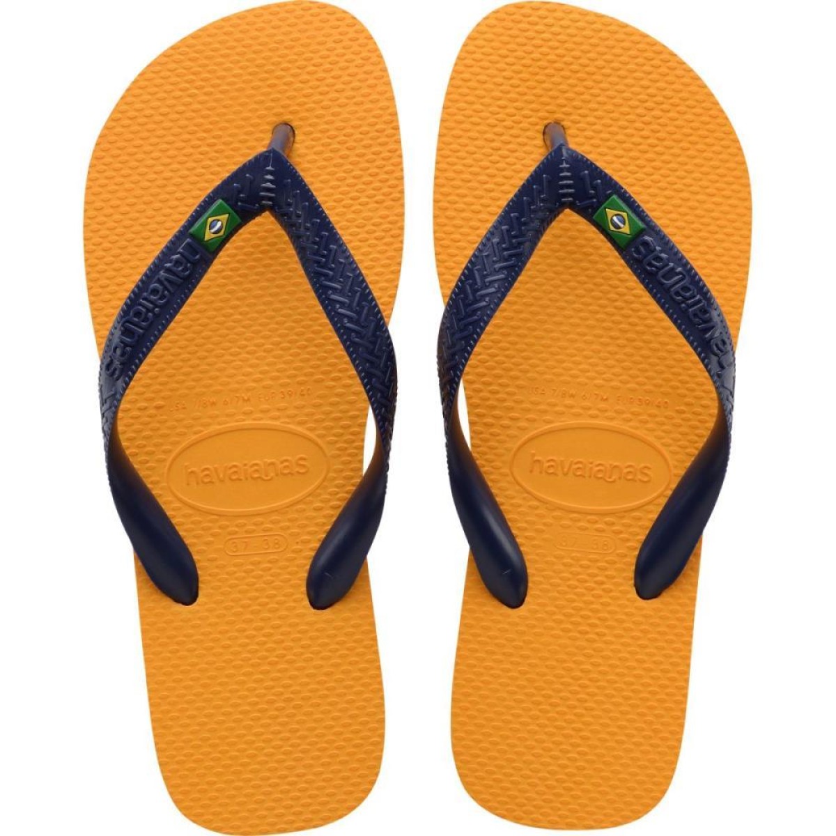 Chinelo Havaianas Unissex Brasil 35/6 Amarelo Pop/marinho