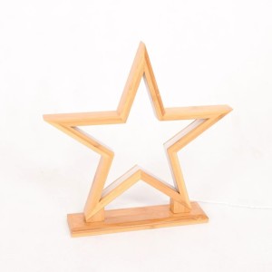 Luminária De Mesa Em Bambu Natural Estrela Büp Baby