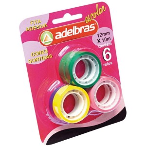 Fita Adesiva Polisil 12mmx10m Cores Sort.
