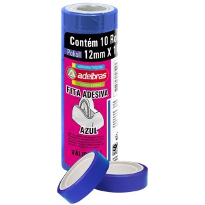Fita Adesiva Polisil 12mmx10m. Azul