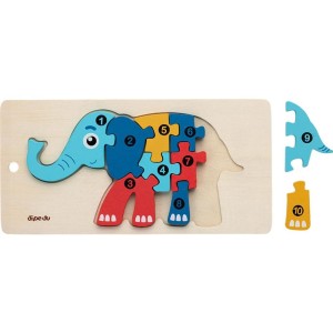 Quebra-cabeca Madeira Dipedu Elefante 10 Pecas-128198-32384