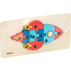 Quebra-cabeca Madeira Dipedu Foguete 10 Pecas