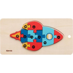 Quebra-cabeca Madeira Dipedu Foguete 10 Pecas-128199-33008