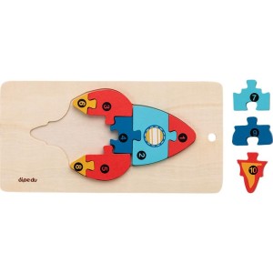 Quebra-cabeca Madeira Dipedu Foguete 10 Pecas-128199-76093