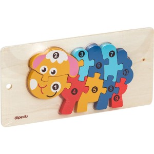 Quebra-cabeca Madeira Dipedu Ovelha 10 Pecas