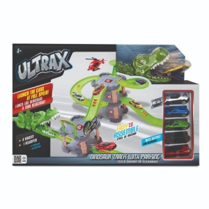 Ultrax – Playset Pista De Dinossauro Com Estacionamento + 6 Carros