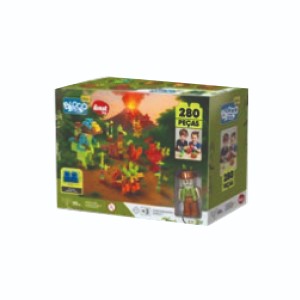 Xk120 Dinossauros Blocolandia Click 280 Peças (4pç)