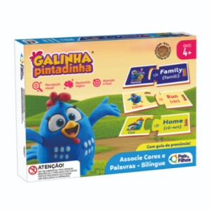 Associe Cores E Palavras - Bilingue - Galinha Pintadinha