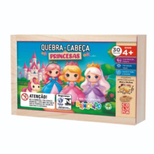 Q. Cabeca 30 Pcs Estojo - Princesas - Madeira