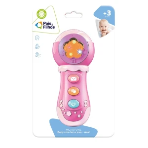 Microfone Baby Com Luz E Som - Rosa