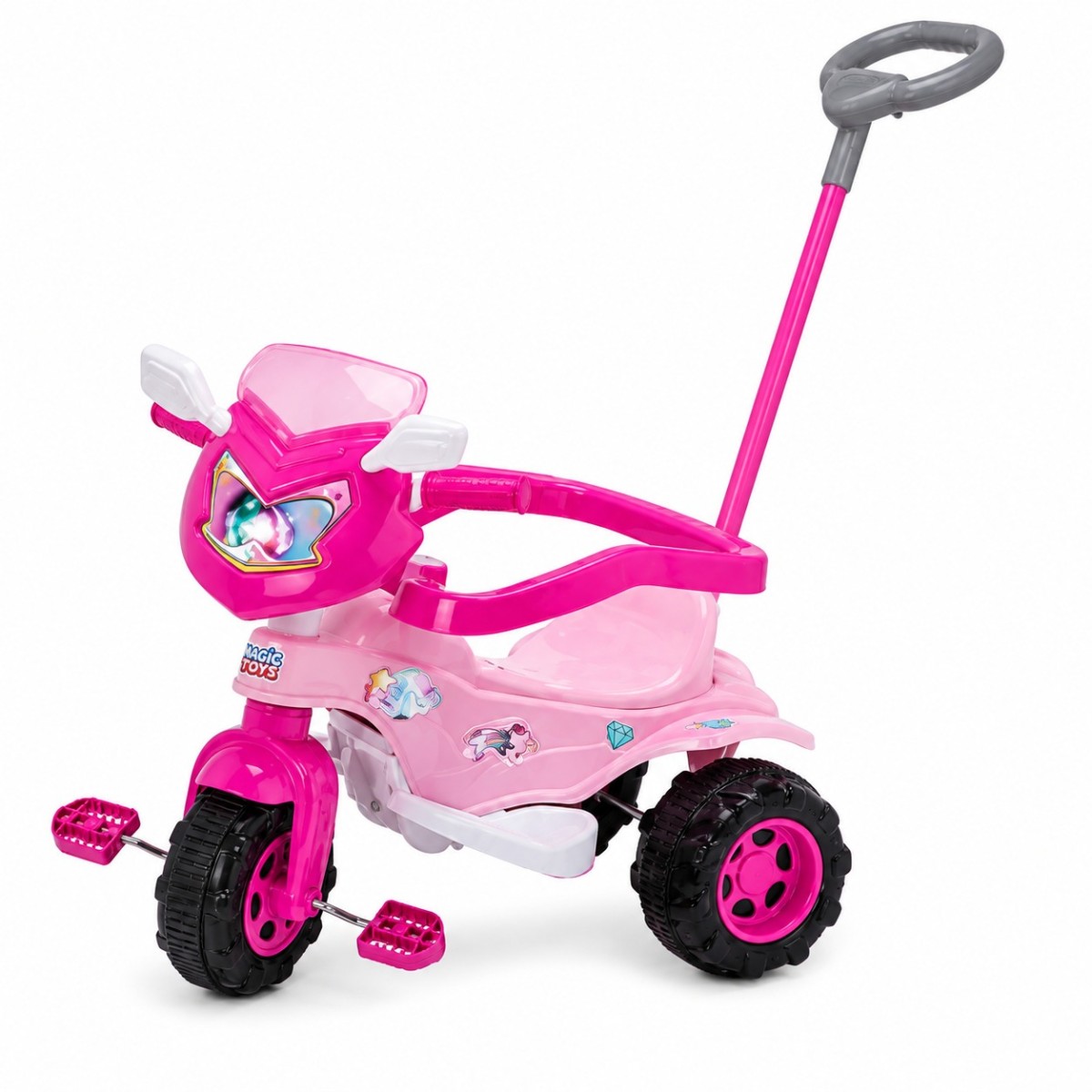Triciclo Uni Pink C/ Haste De Plástico