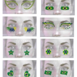 Copa Do Mundo Adesivo Facial Brasil (s)