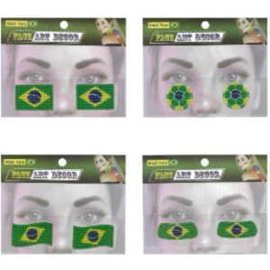 Copa Do Mundo Adesivo Facial C/mini Pedras(s