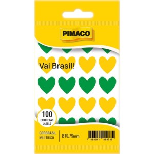 Copa Do Mundo Adesivo Tp-18 Coracao Brasil Vd/am-127984-43178