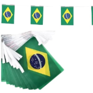 Copa Do Mundo Bandeirinha Tecido Br.6mt-20un