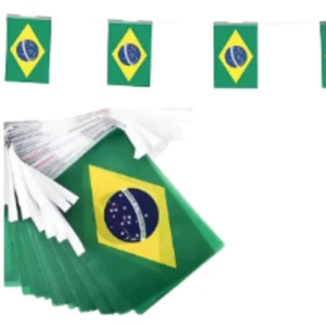 Copa Do Mundo Bandeirinha Tecido Br.6mt-20un