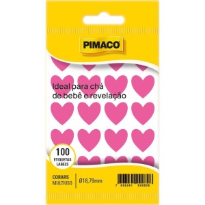 Etiqueta Lisa Com Formas Coracao Tp-18  Rosa