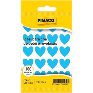 Etiqueta Lisa Com Formas Coracao Tp-18 Azul