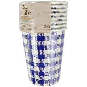 Festa Junina Copo De Papel Xadrez Az 240ml-127960-40764