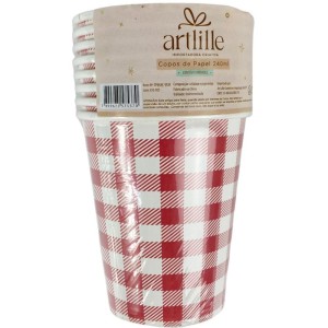 Festa Junina Copo De Papel Xadrez Vm. 240ml-127961-89561