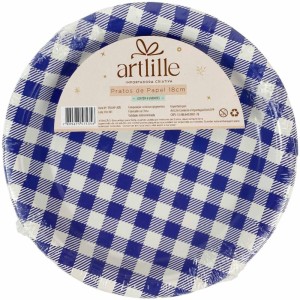 Festa Junina Prato De Papel Xadrez Az 18cm-127964-36521
