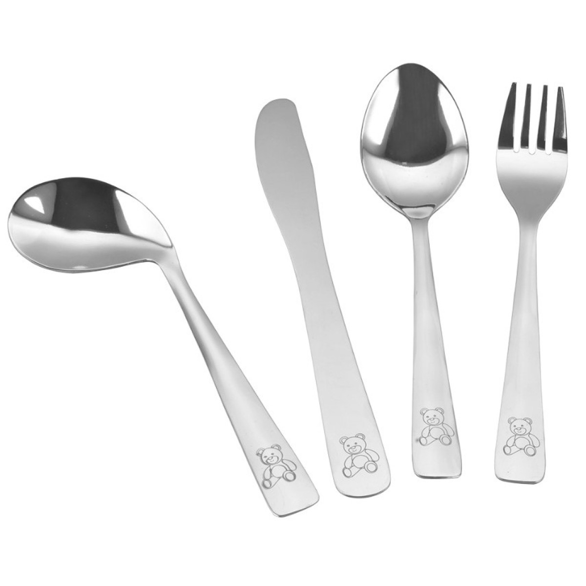 An2251 Jogo Talheres Infantis Inox 4pçs