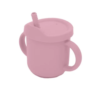Sn23150 Copo Infantil C/ Canudo Sil Rosa