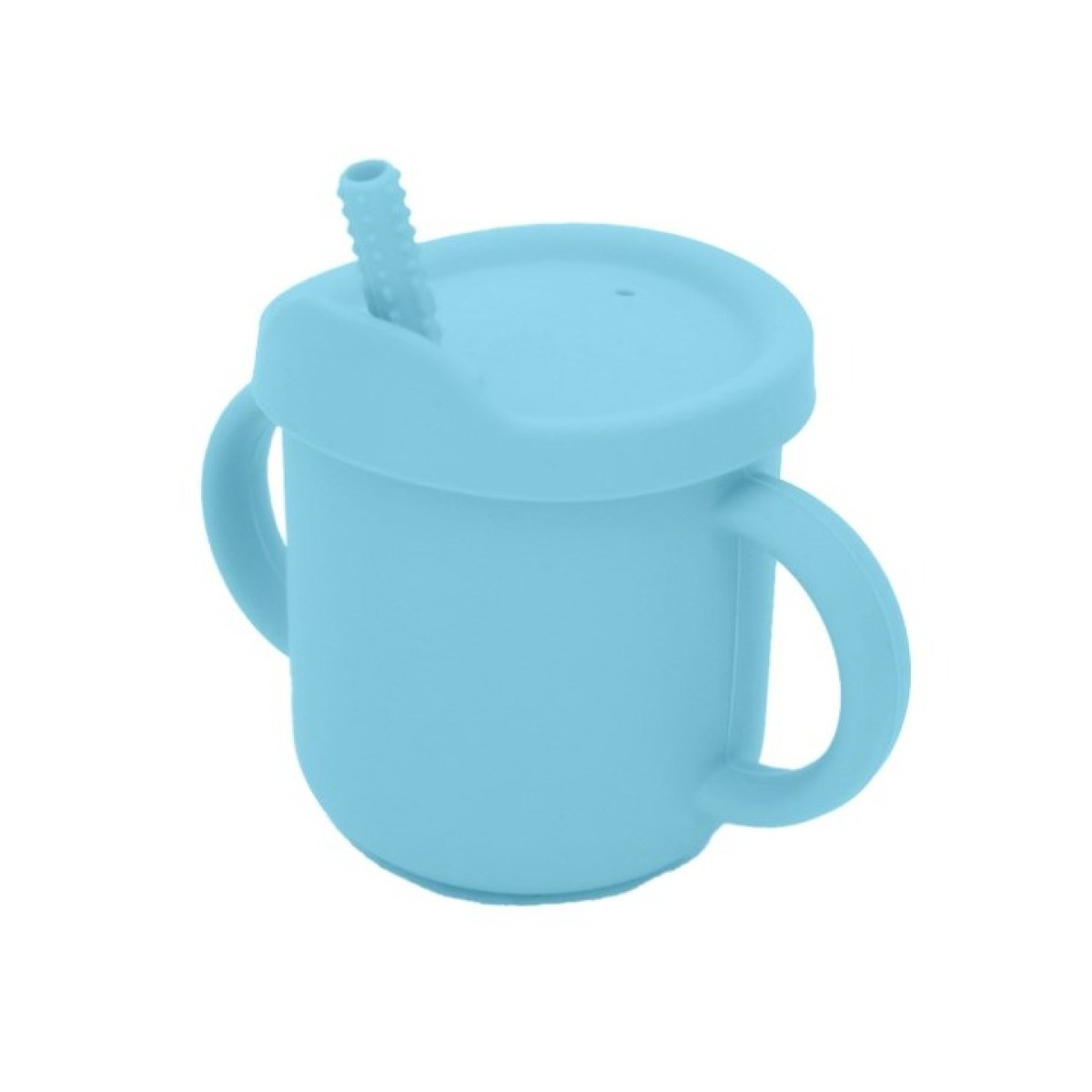 Sn23151 Copo Infantil C/ Canudo Sil Azul