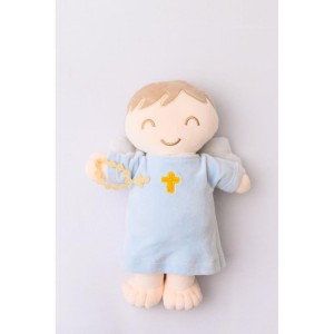 Boneca De Pelucia Anjinho Da Guarda Azul 32cm