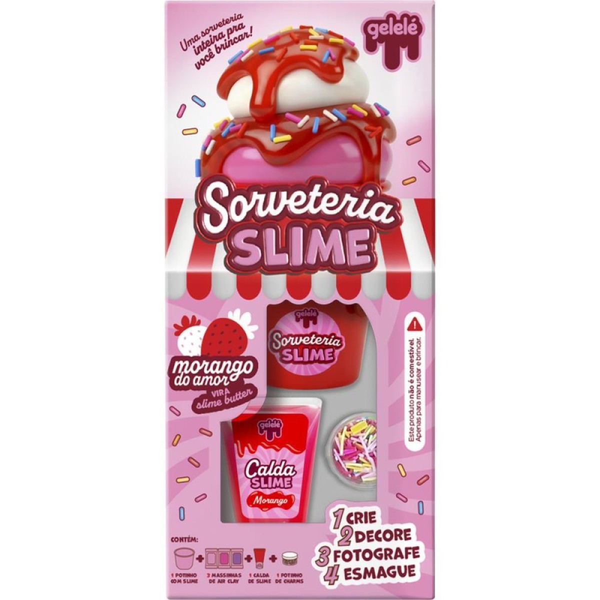 Slime Gelele Sorveteria Morango Do A