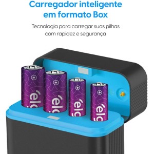 Carregador De Bateria Usb P/pilhas Cabo 0.5m 700mah-128783-41464