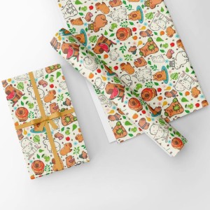 Papel Presente Bobina Couche 40cm. Mod.156 Mundo Capivaras-125485-62191