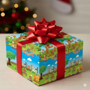 Papel Presente Bobina Couche 60cm. Mod.113 Mundo Capivaras-125486-66116