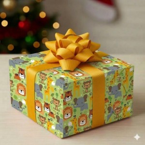 Papel Presente Bobina Couche 60cm. Mod.122 Bichinhos-125487-45768