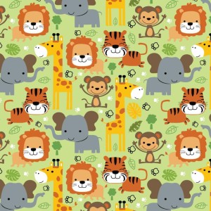 Papel Presente Bobina Couche 60cm. Mod.122 Bichinhos