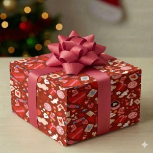 Papel Presente Bobina Couche 60cm. Mod.234 Coracoes/cartas-125490-78987