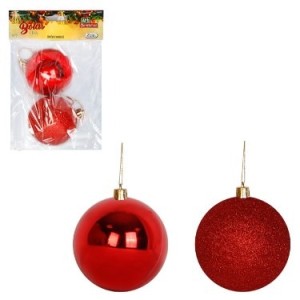 Bola Saq Lisa 7cm 2pcs Vermelha Cx:024