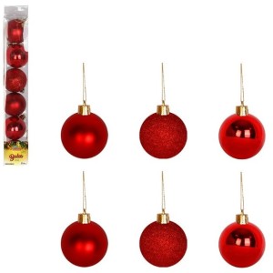 Bola Tb Lisa 5cm 6pcs Vermelha Cx:036