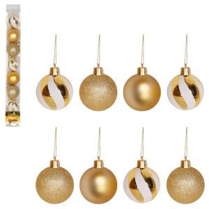 Bola Tb Circus 5cm 8pcs Dourada Cx:024