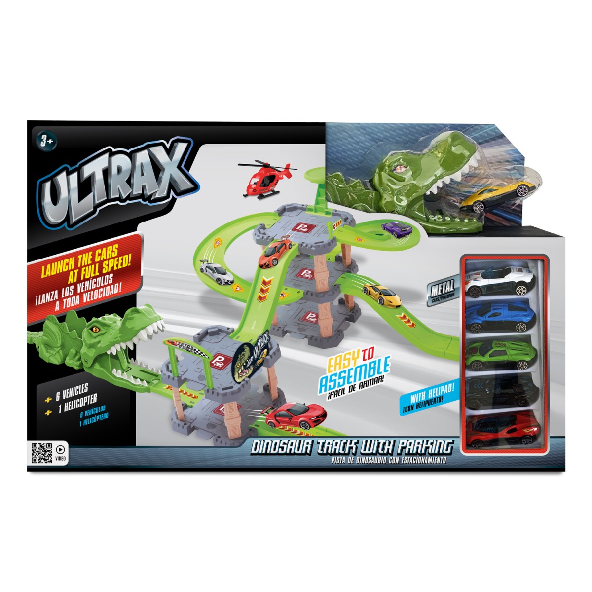 Ultrax – Pista De Dinossauro Com Estacionamento E 6 Carros