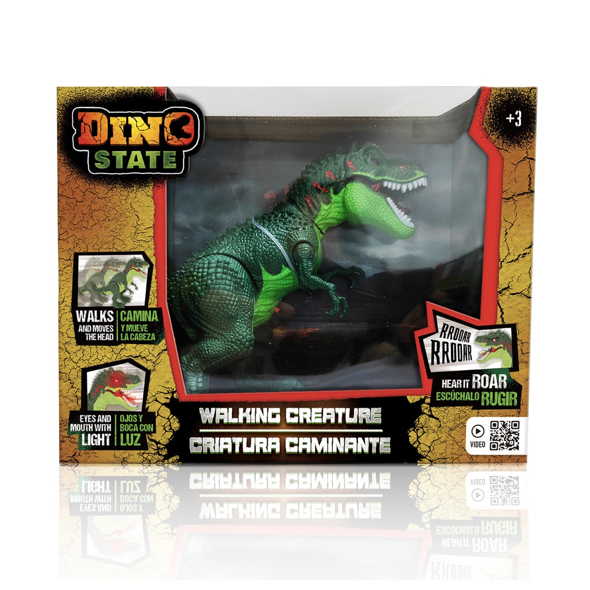 Dino State - Dinossauro Que Anda (sortimento: Cinza / Verde / Laranja)