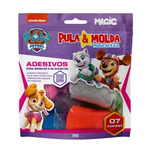 Massa De Modela Eva Pula E Molda 70g Com Adesivos - Patrulha Canina Skye E Sua Turma
