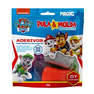 Massa De Modela Eva Pula E Molda 70g Com Adesivos - Patrulha Canina Chase E Sua Turma