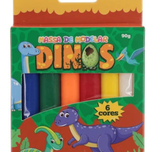 Massa Modelar Dino 6 Cores 90g