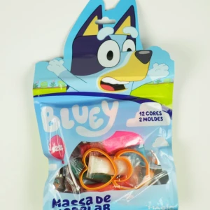 Massa De Modelar 120g Com 12 Cores E 2 Moldes - Bluey