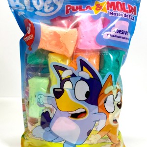 Massa De Modelar Eva Pula E Molda 300g Com Adesivos - Bluey